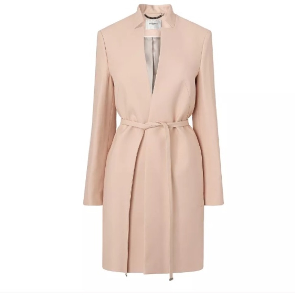 New LK Bennett Pastel Pink Belted Jacket US 6